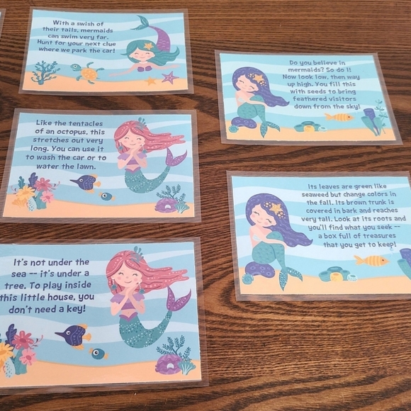 Mermaid party table décor lot + scavenger hunt cards - Picture 6 of 7